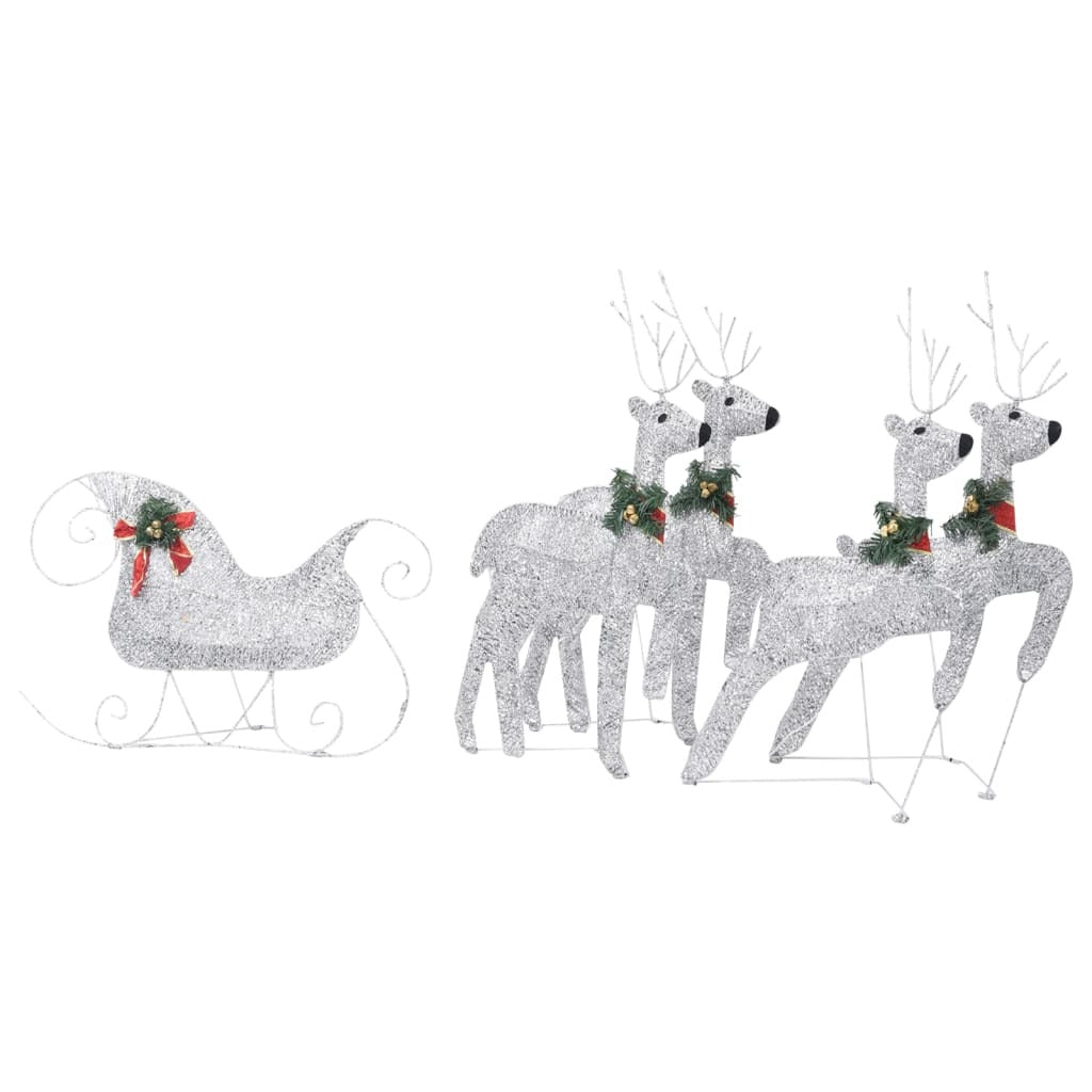 Reindeer & Sleigh Christmas Decoration 100 LEDs Outdoor Silver - Mountain Lakes Mall