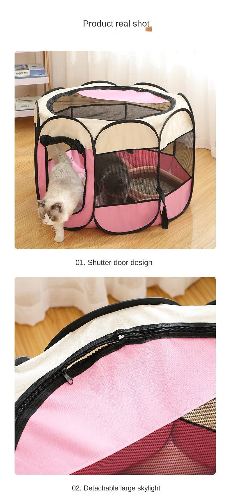 Large 44.9x 44.9x 22.8  Portable Foldable Pet Playpen Kennel House Playground for Puppy Cat Kittens Bunny Chicks Indoor Outdoor Travel Camping - Mountain Lakes Mall