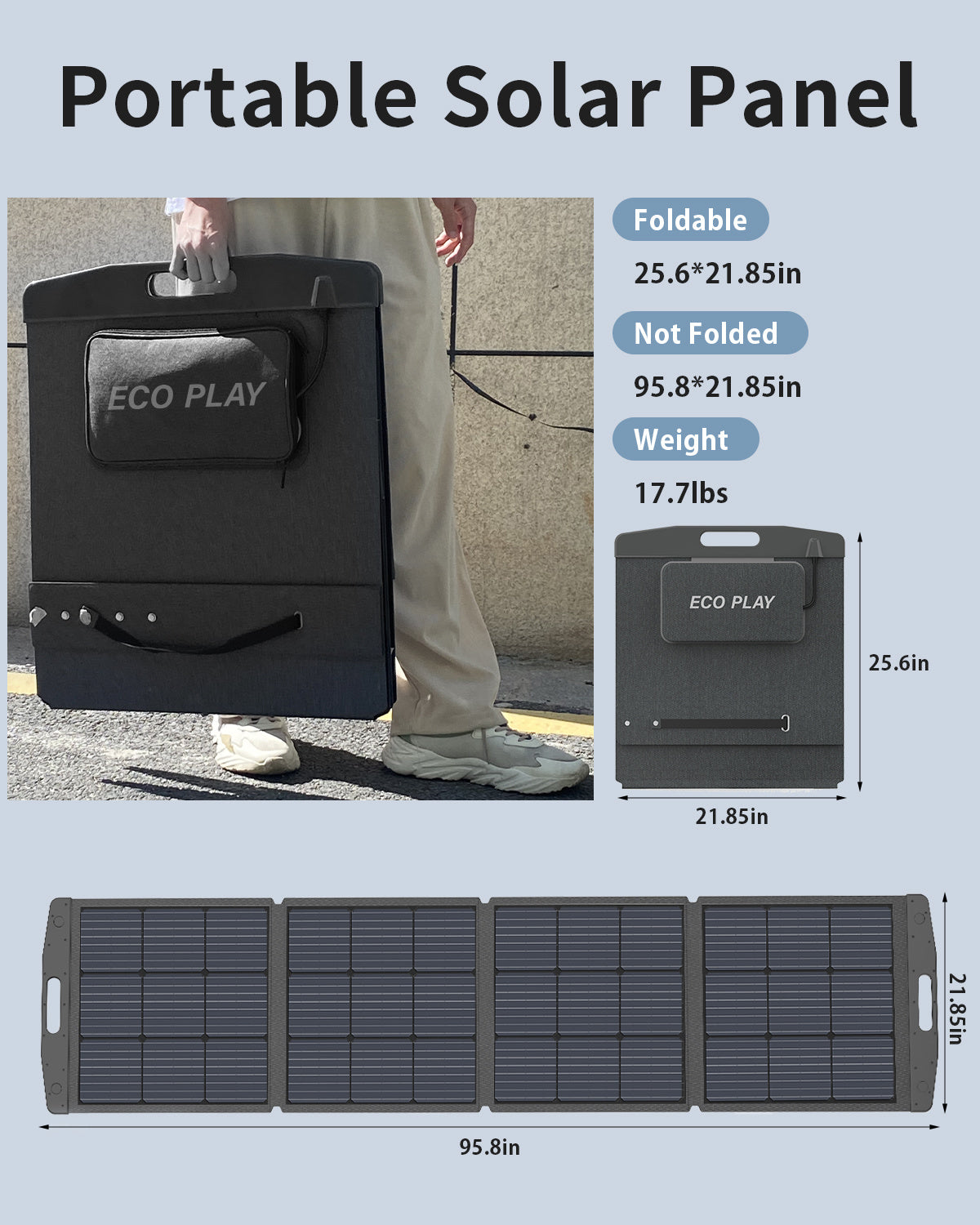 Solar Panel, Foldable Portable Solar Panel Battery Charger Kit with Adjustable Kickstand, Wire Storage Bag, MC4 Cable, IP67 Waterproof for Portable Power Station Camping Tent Home Off-Grid RV (200W) - Mountain Lakes Mall