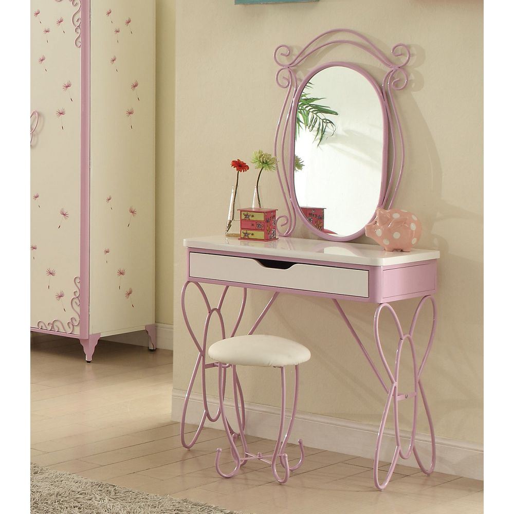 ACME Priya II Vanity Set in White & Light Purple 30539 - Mountain Lakes Mall