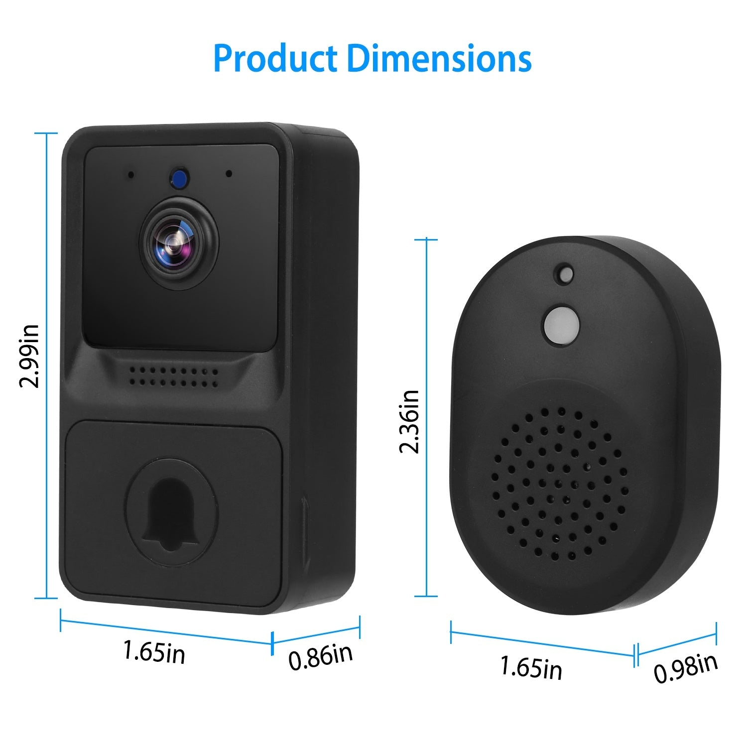 Smart Wireless WiFi Doorbell Security 2 Way Intercom Visual Bell Chime Night Vision Camera Door Bell - Mountain Lakes Mall