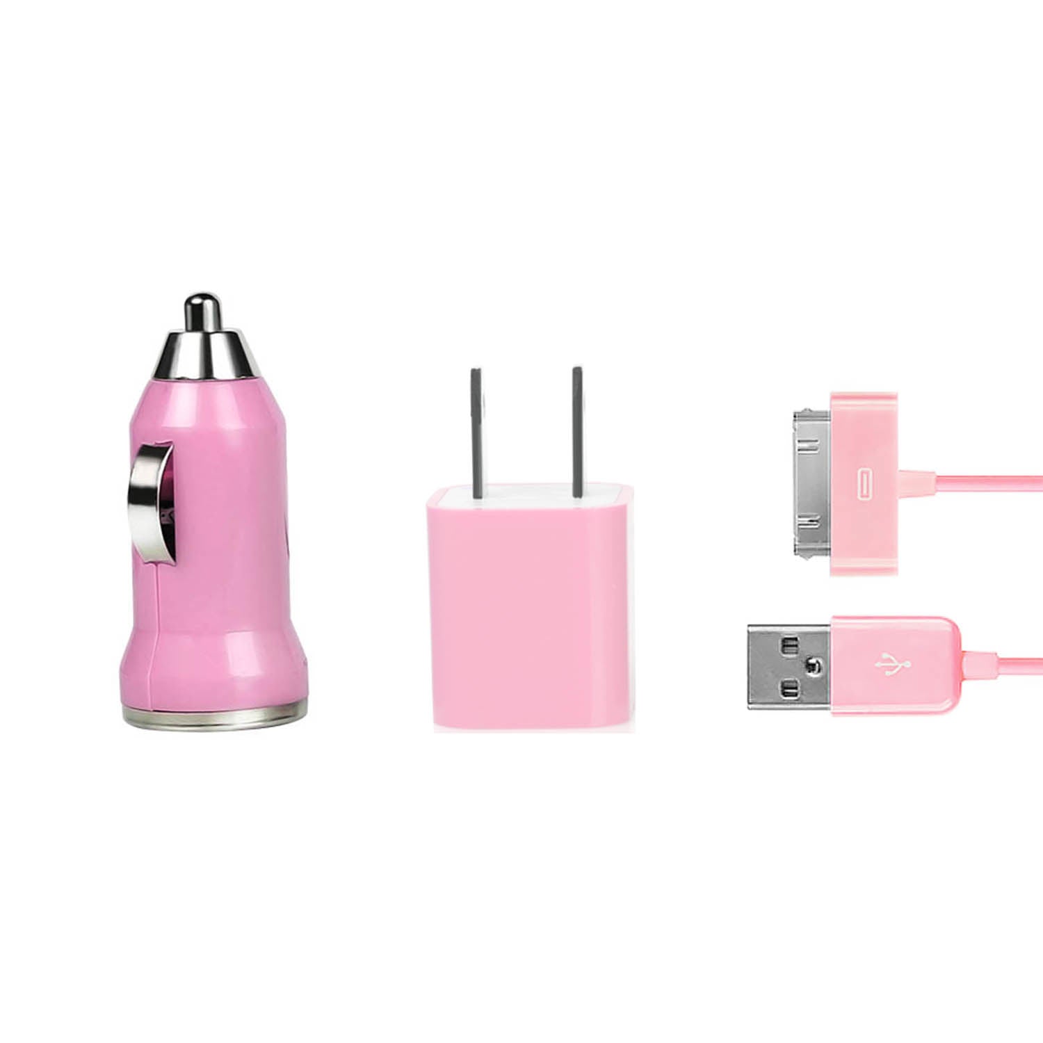 32pin USB Car Charger USB Wall Charger USB Cable Compatible with iPhone4/4S - Mountain Lakes Mall