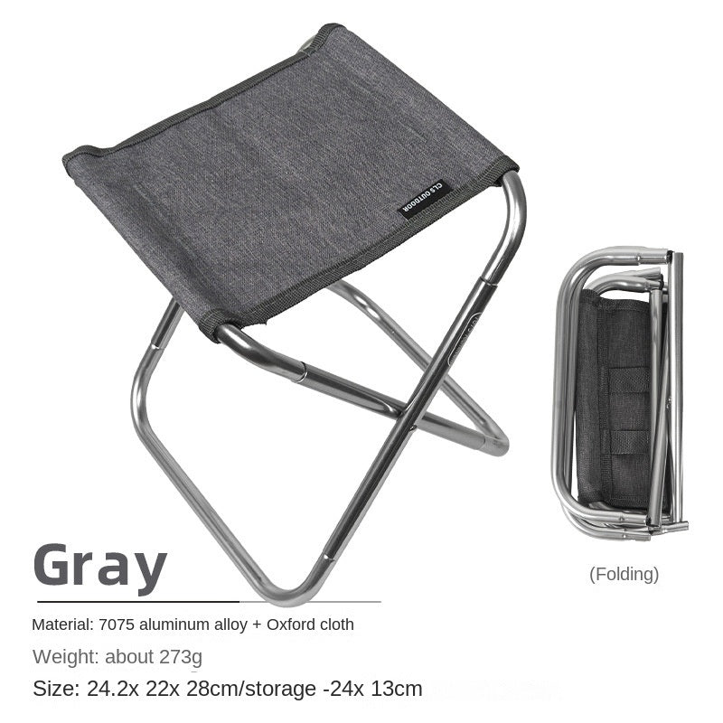 Outdoor folding chairs aluminum alloy fishing chairs barbecue folding stool portable camping pony - Mountain Lakes Mall