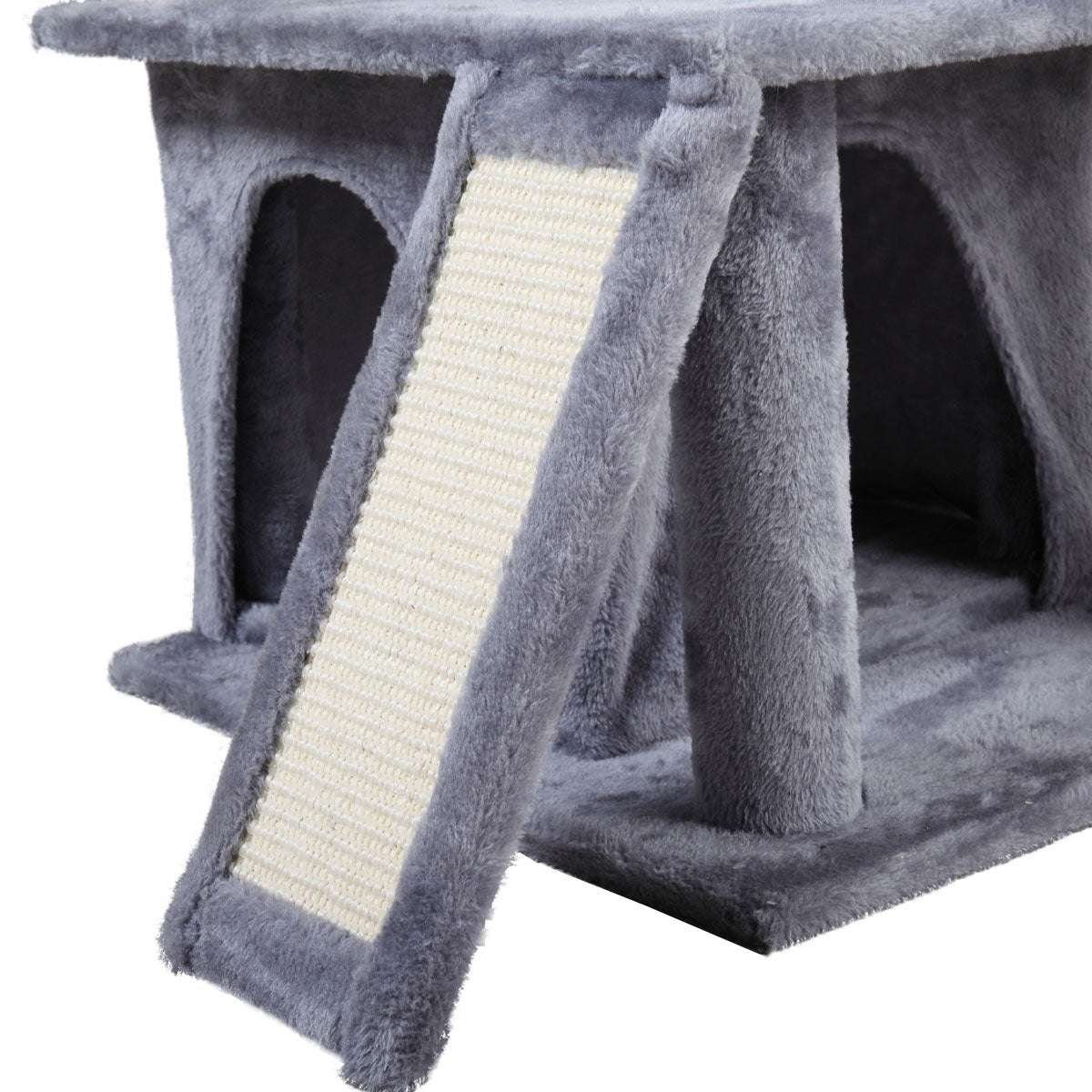 Double-layer cat Tree with cat house and ladder - light gray XH - Mountain Lakes Mall