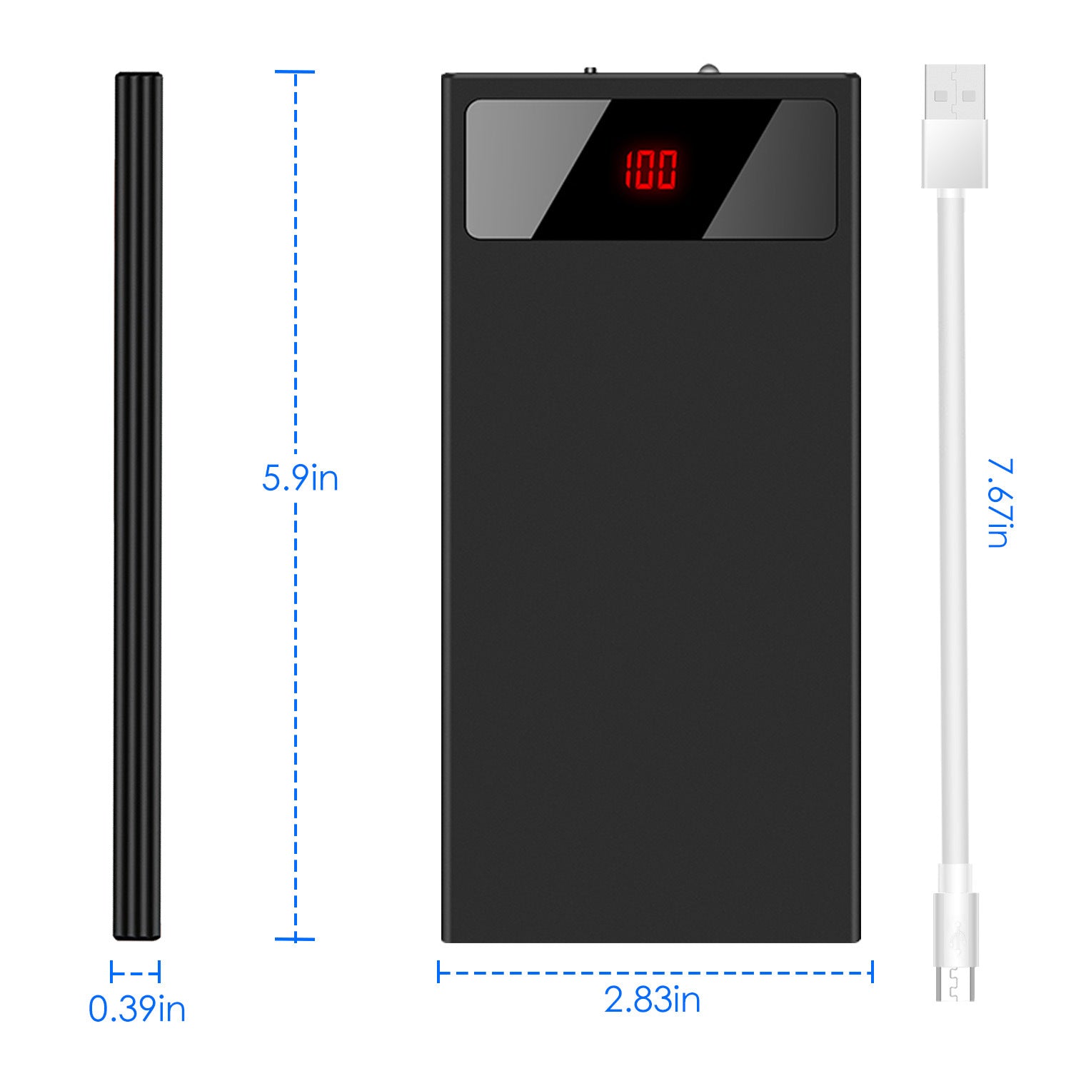 20000mAh Power Bank Ultra Thin External Battery Pack Phone Charger Dual USB Ports Flashlight Battery Remain Display - Mountain Lakes Mall