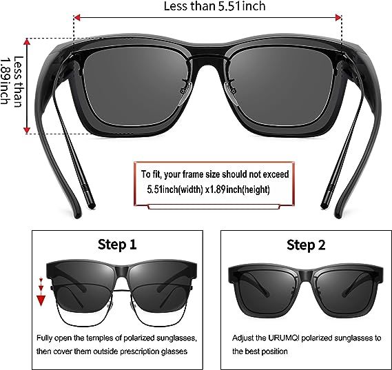 Fit Over Glasses Sunglasses For Men & Women Polarized Lens 100% UV Protection - Mountain Lakes Mall