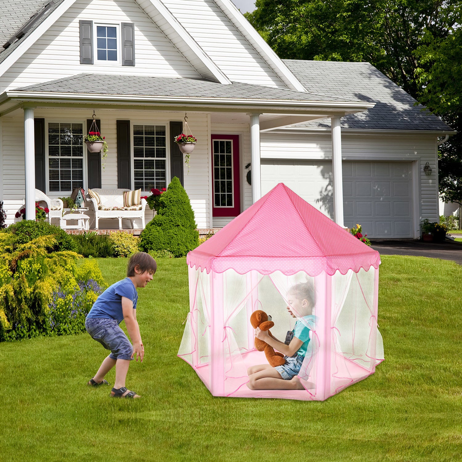 Kids Play Tents Princess for Girls Princess Castle Children Playhouse Indoor Outdoor Use - Mountain Lakes Mall