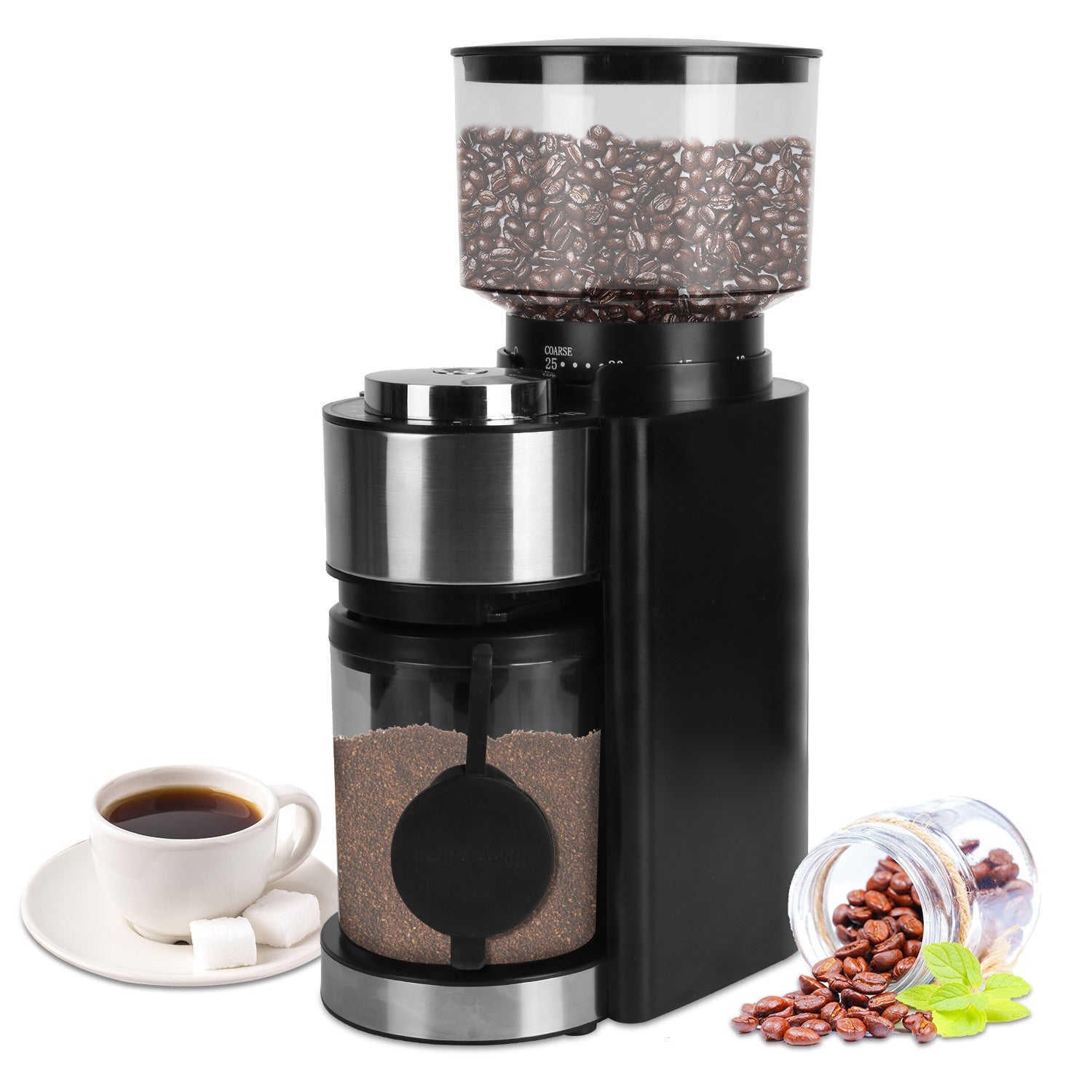 Conical Burr Coffee Grinder Electric Coffee Bean Grinder with 25 Grind Settings - Mountain Lakes Mall