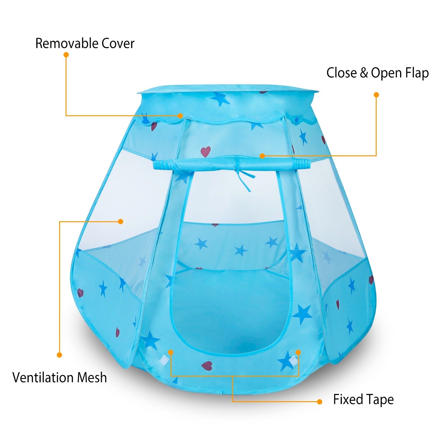 Kids Pop Up Game Tent Prince Princess Toddler Play Tent Indoor Outdoor Castle - Mountain Lakes Mall