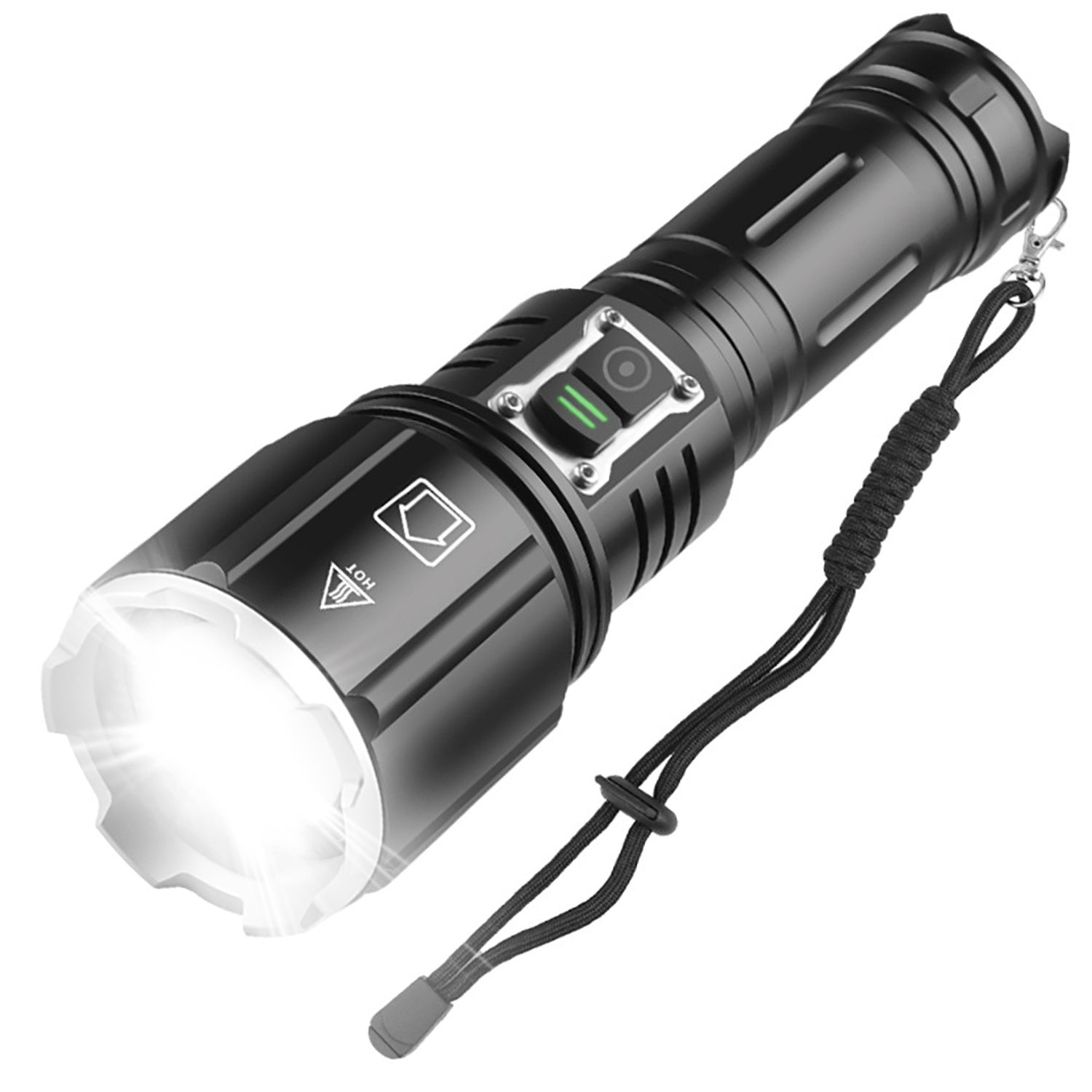 Super Bright LED Flashlight Waterproof Rechargeable Zoomable Tactical Torch Light Emergency Power Bank Support 3 Battery Types - Mountain Lakes Mall