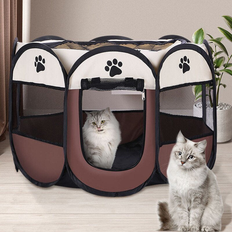 Large 44.9x 44.9x 22.8  Portable Foldable Pet Playpen Kennel House Playground for Puppy Cat Kittens Bunny Chicks Indoor Outdoor Travel Camping - Mountain Lakes Mall