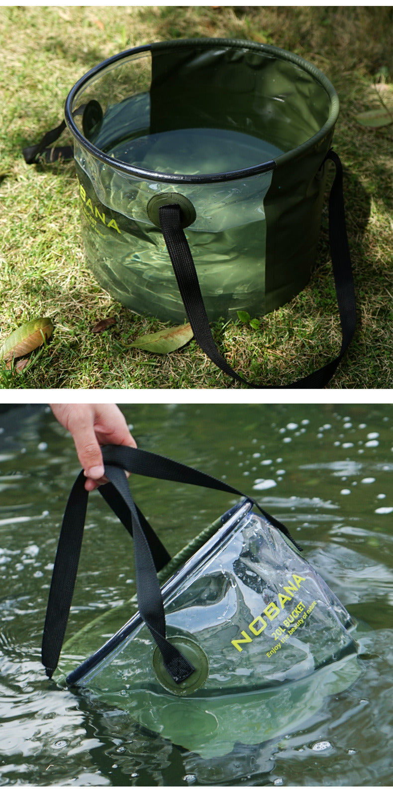 30L Outdoor folding bucket camping self-driving portable barbecue dishwashing bucket telescopic fishing bucket - Mountain Lakes Mall