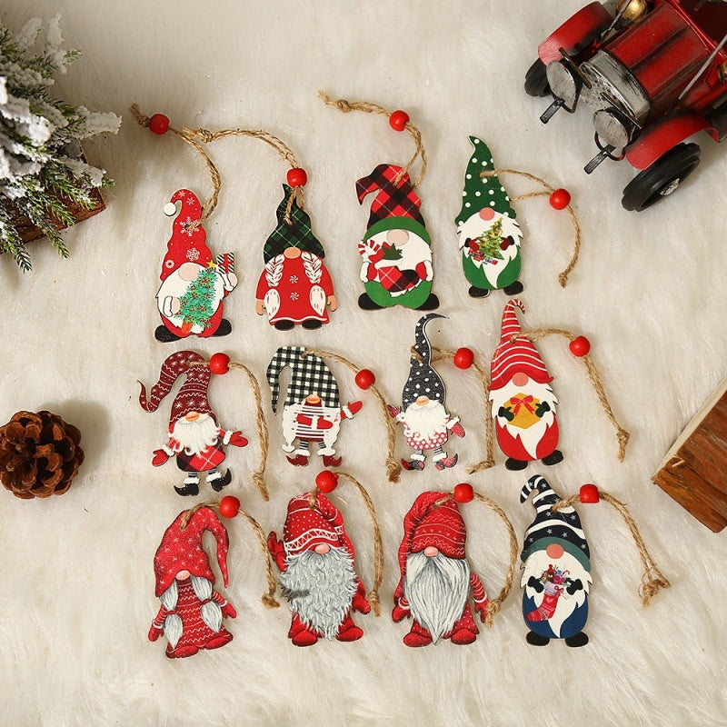 9pcs Christmas Gnomes Wooden Hanging Ornament Christmas Tree Decorations For Home New Year 2023 Gift Xmas Navidad Envio Gratis