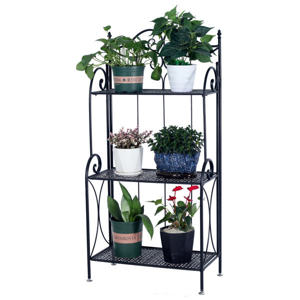 Metal Foldable 3-Tier Plant & Home Décor Display Stand Rack / Book Shelf