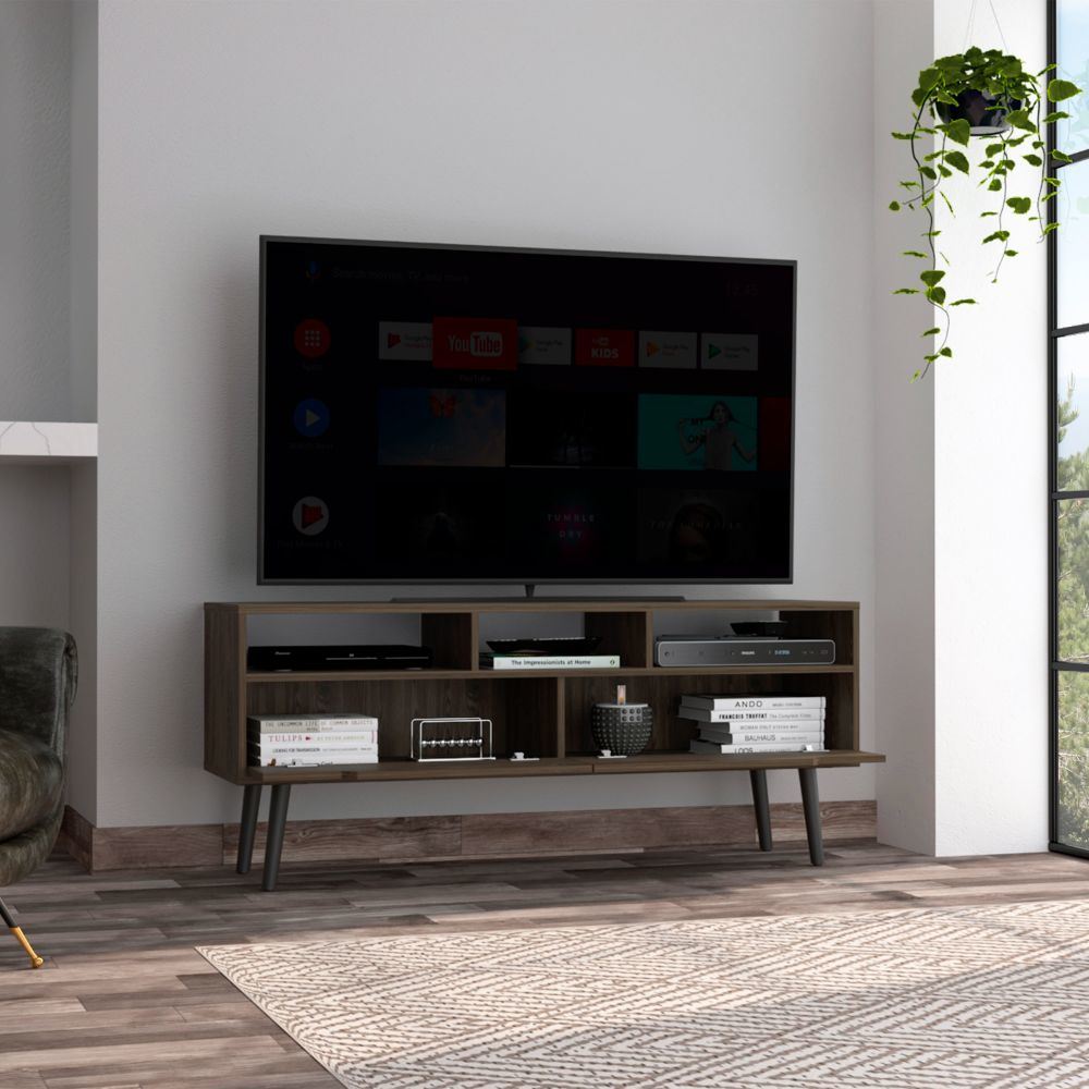 Hamburg TV Stand For TV´s up 60", Four Legs, Three Open Shelves - Mountain Lakes Mall