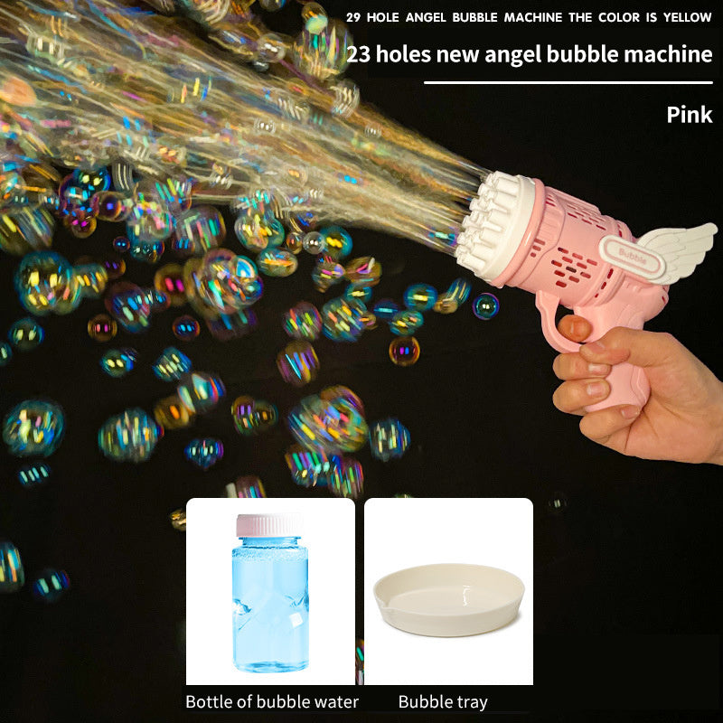 Bubble Hammer Gun Children Gift Toys Small Fan Soap Bubbles Gun Kids Toys 23 Hole Bubbles Machine - Mountain Lakes Mall