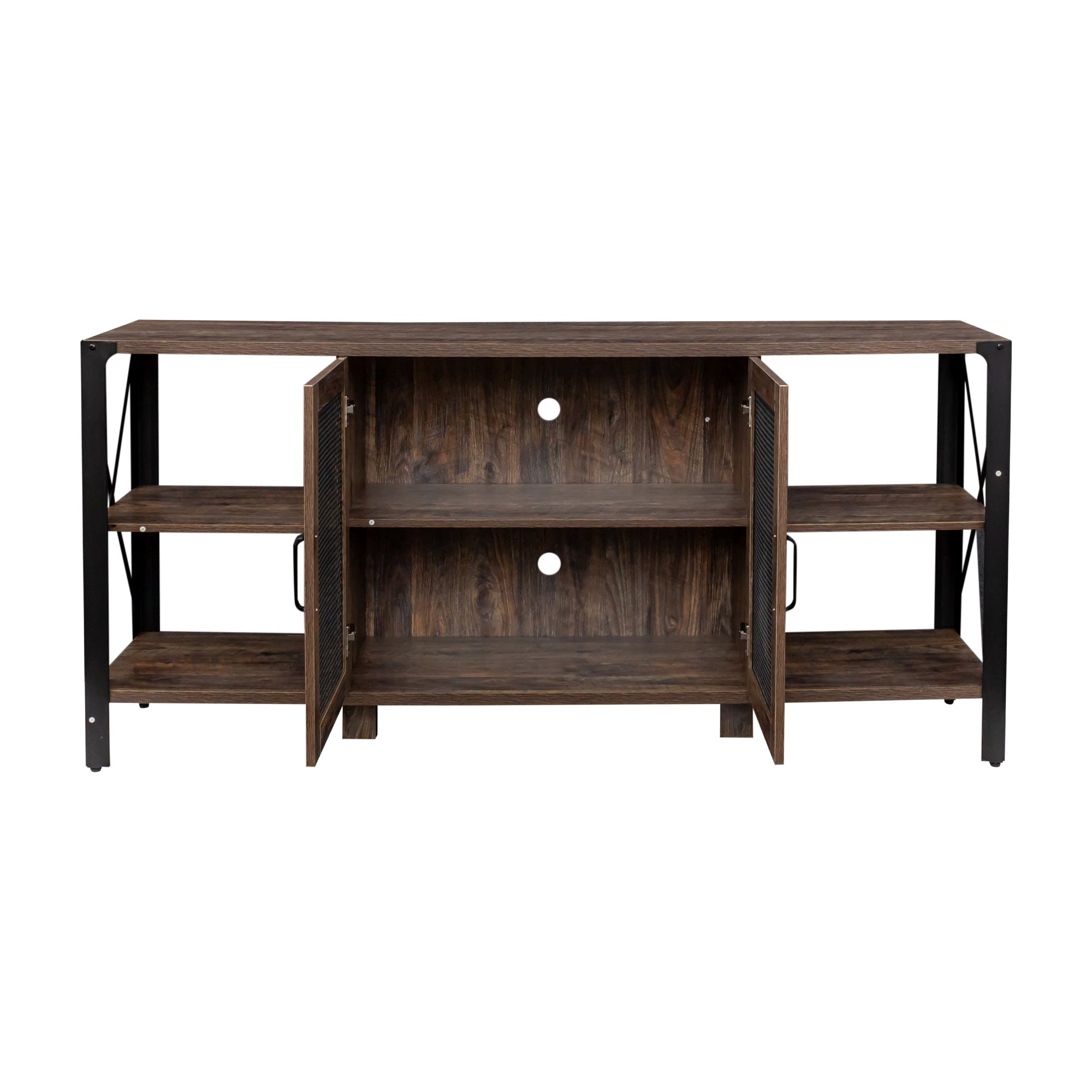 TV Stands for Living Room, Industrial TV Stand for Bedroom Furniture, Farmhouse TV Stand 80 Inch Television Stand , Modern Horizontal Wood and Metal Open Bookshelf - Mountain Lakes Mall