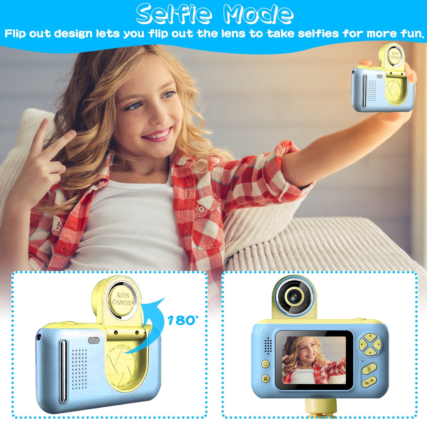 Kids Digital Camera with Flip Lens Children Video Camcorder - Mountain Lakes Mall