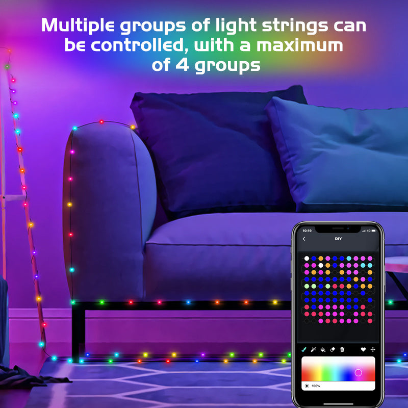 2023 RGB IC Christmas Fairy Light APP Control Bluetooth LED String Light Smart Music Rhythm Waterproof Xmas Light New Year Party - Mountain Lakes Mall