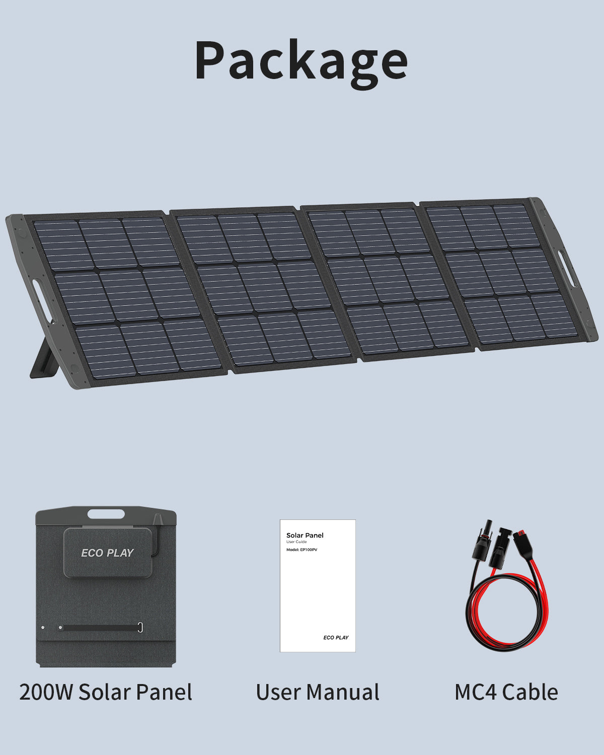 Solar Panel, Foldable Portable Solar Panel Battery Charger Kit with Adjustable Kickstand, Wire Storage Bag, MC4 Cable, IP67 Waterproof for Portable Power Station Camping Tent Home Off-Grid RV (200W) - Mountain Lakes Mall