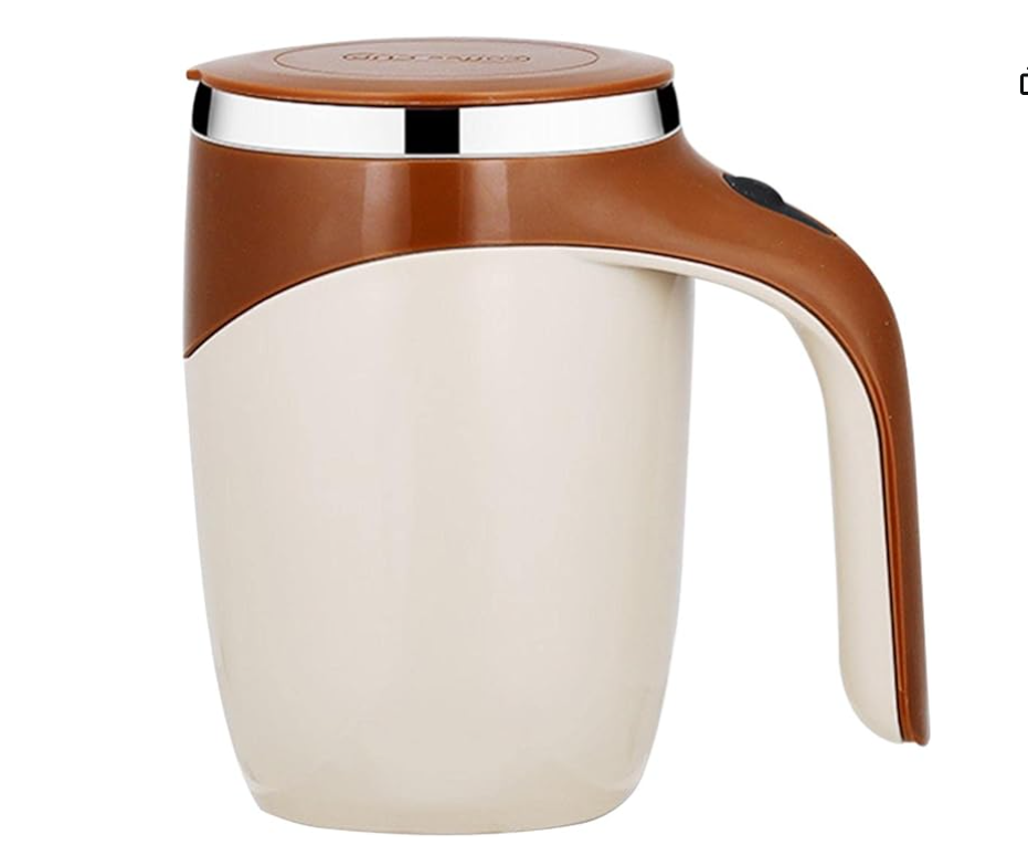 Self Stirring Mug - Rechargeable Automatic Magnetic Electric Coffee Mug, Rotating Cute Mixing Cup Tasse, To Stir Office/Kitchen/Travel/Home Coffee/Tea/Hot Chocolate/Milk-450 ml/15.2 oz(Brown) - Mountain Lakes Mall