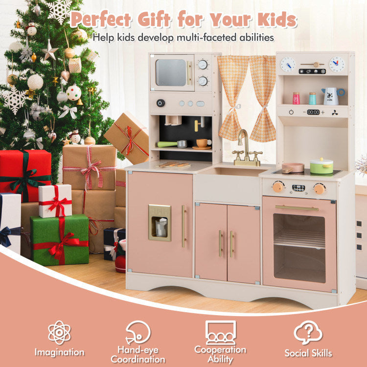 Kids Kitchen Playset with Microwave and Coffee Maker for Ages 3+ - Mountain Lakes Mall