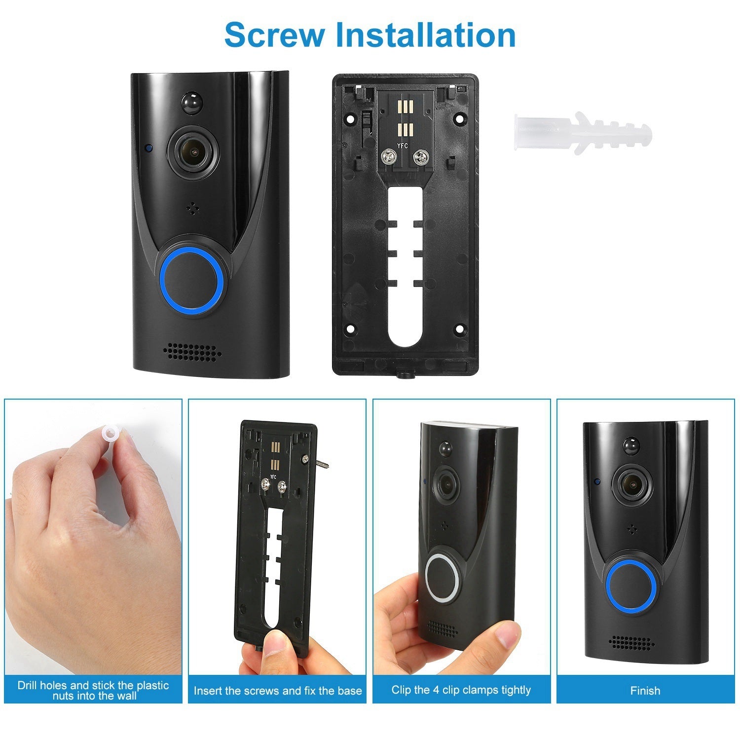 WiFi Video Doorbell Wireless Door Bell 720P HD WiFi Security Camera - Mountain Lakes Mall