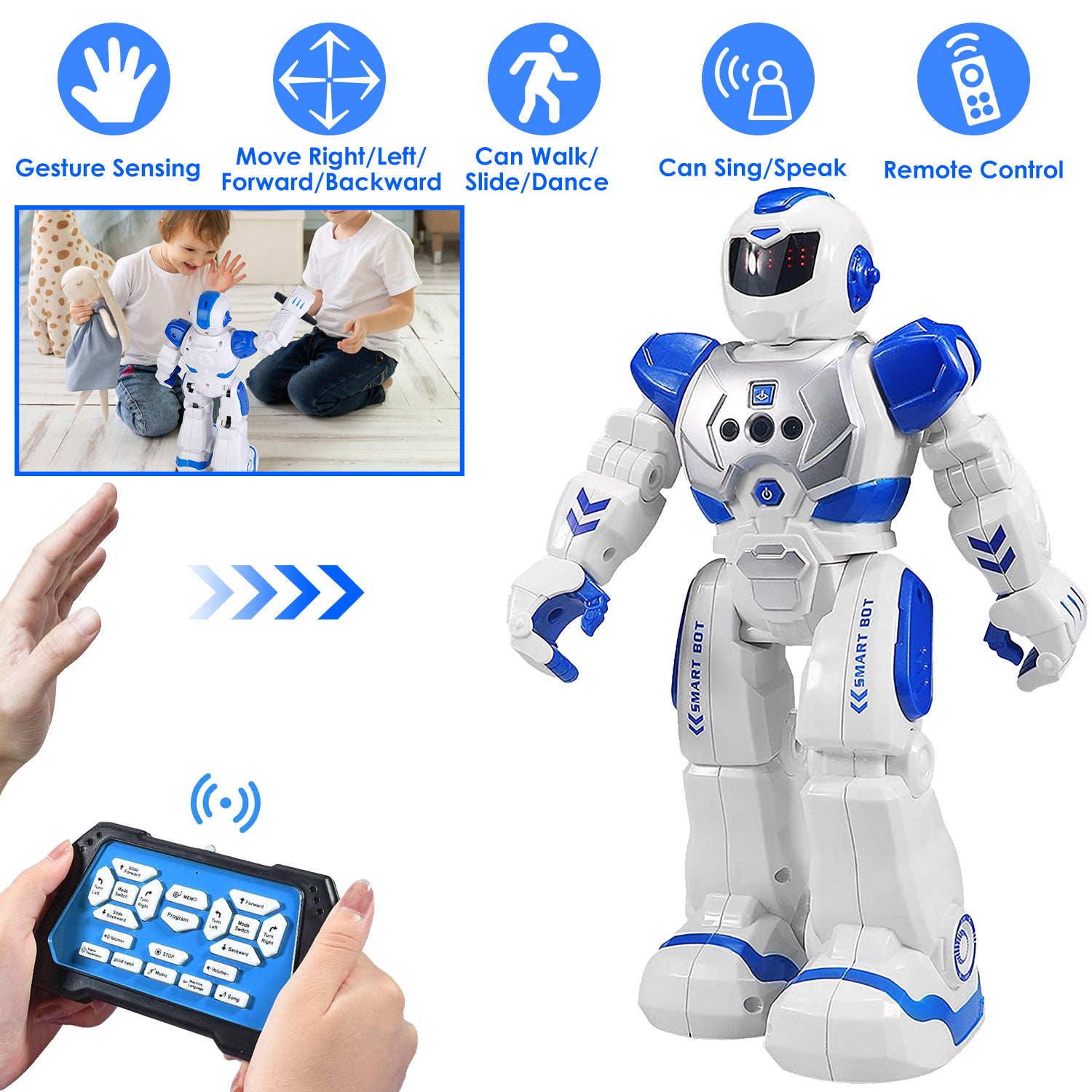 Intelligent Remote Control Robot Gesture Sensing Smart Programmable Robot Walking Singing Dancing Educational Toy - Mountain Lakes Mall