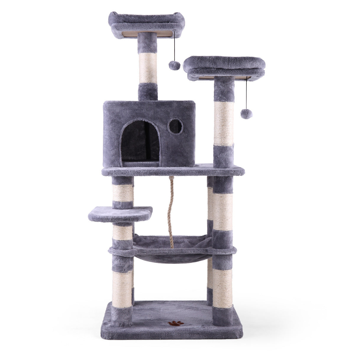 Multi-Level Cat Condo with Hammock & Scratching Posts for Kittens - Mountain Lakes Mall