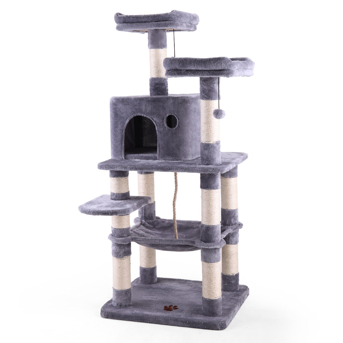 Multi-Level Cat Condo with Hammock & Scratching Posts for Kittens - Mountain Lakes Mall