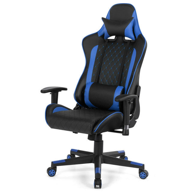 Massage Gaming Chair with Lumbar Support and Headrest - Mountain Lakes Mall