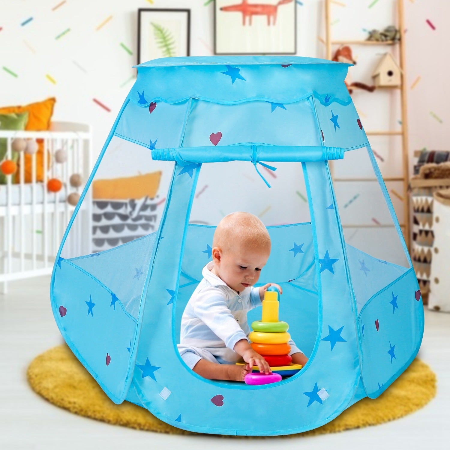 Kids Pop Up Game Tent Prince Princess Toddler Play Tent Indoor Outdoor Castle - Mountain Lakes Mall