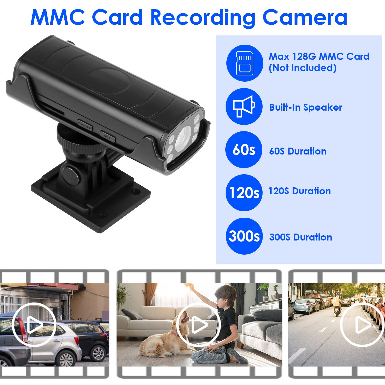 Wireless Camera Reverse Hitch Guide Camera Vehicle Backup Rechargeable Camera with Flexible Adhesive Base Night Vision for Car RVs Trailer Truck - Mountain Lakes Mall