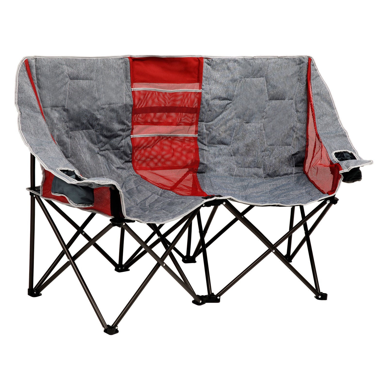 SUNNYFEEL Folding Double Camping Chair, Oversized Loveseat Chair - Mountain Lakes Mall