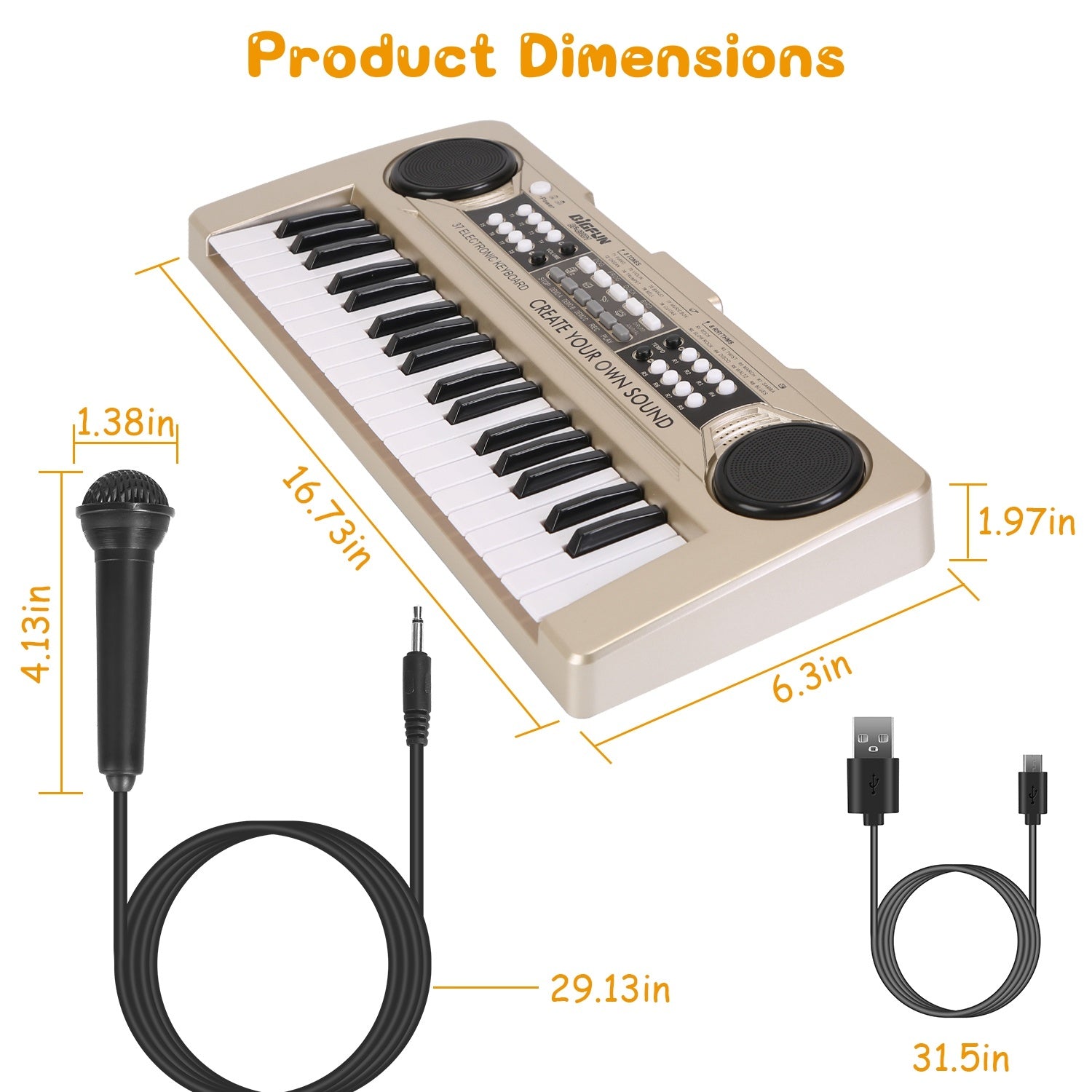 37 Keys Digital Music Electronic Keyboard Electric Piano Musical Instrument Kids Learning - Mountain Lakes Mall